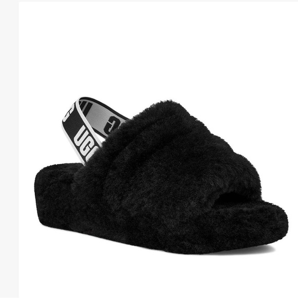 UGG Shoes - Ugg Black fluff yeah slippers. Size 9